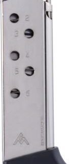 Mec-Gar Handgun Magazine Walther PPK .380 ACP Carbon Steel Tube Nickel 6 rds