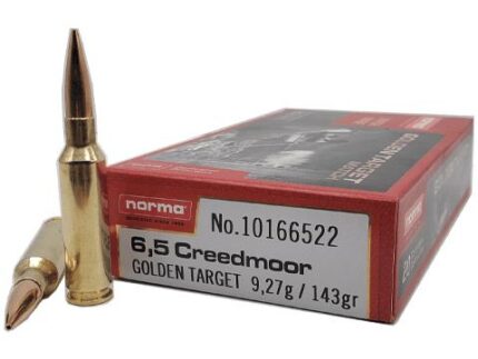 Norma Golden Target Rifle Ammunition 6.5 Creeedmoor 130gr BTHP 2851 fps 20/ct