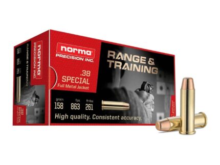Norma Range & Training Rifle Ammunition .38 Spl 158gr FMJ 863 fps 50/ct