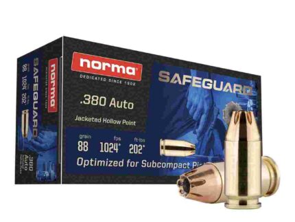 Norma Safeguard Handgun Ammunition .380 Auto 88gr JHP 1024 fps 50/ct