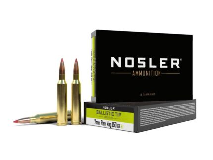 Nosler Ballistic Tip Rifle Ammunition 7mm Rem Mag 150gr PT 3050 fps 20/ct