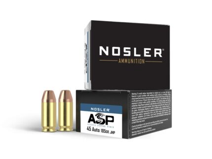 Nosler Match Grade Handgun Ammunition .45 ACP 185 gr JHP 980 fps 20/ct