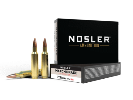 Nosler Custom Competition Match Grade Rifle Ammunition .22 Nosler 77 gr OTM 2950 fps 20/ct
