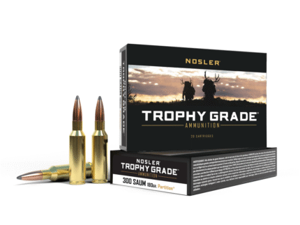 Nosler Partition Trophy Grade Rifle Ammunition .300 SAUM 180 gr PSP 2950 fps 20/ct