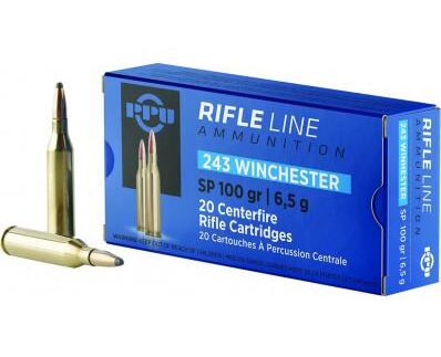 PPU Rifle Ammunition .243 Win 100 gr SP 2960 fps  20/ct