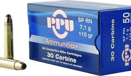 PPU Rifle Ammunition .30 Carbine 110 gr SP 1990 fps 50/ct