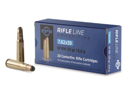 PPU Rifle Ammunition 7.62x39 123gr SP 22350 fps 20/ct