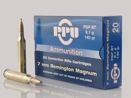 PPU Rifle Ammunition 7mm Rem Mag 140 gr PSP 2600 fps - 20/ct
