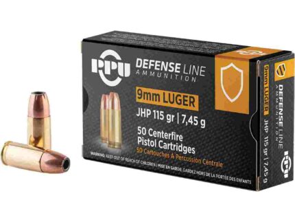 PRIVI 9mm Luger JHP 115GR 50Rds Ammo