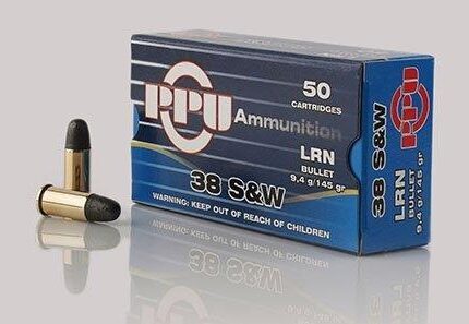PPU Handgun Ammunition .38 S&W 145 gr LRN 689 fps 50/ct