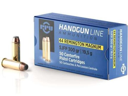 PPU Handgun Ammunition .44 Mag  300gr SJFP 1279 fps 50/ct