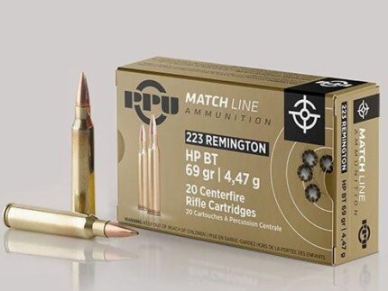 PPU Match Ammunition .223 Rem Match 69 gr HPBT 2855 fps 20/ct