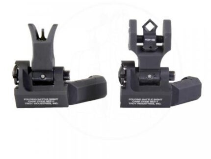 Troy 45-Degree Offset Sight Set - SSIG-45S-MDBT-00 - M4 Front & Dioptic Rear - Black
