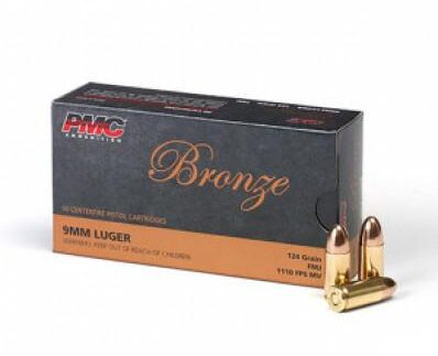 PMC Bronze Handgun Ammunition 9mm Luger 124 gr FMJ 1110 fps 1000/ct