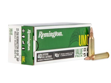 Remington UMC Rifle Ammunition 22-250 Rem 50gr JHP 3820 fps 40/ct