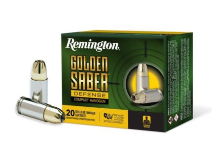 Remington Golden Saber Defense Compact Ammunition 9mm Luger 124gr BJHP 1020 fps 20/ct