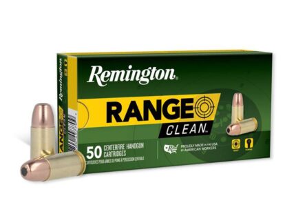Remington Range Clean Handgun Ammunition 9mm Luger 115gr FN 1145 fps 50/ct