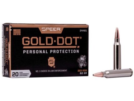Speer Gold Dot Rifle Ammunition 223 Rem 62gr SP 3000 fps 20/ct