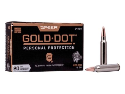 Speer Gold Dot Personal Protection Rifle Ammunition 223 Rem 75gr SP 2775 fps 20/ct
