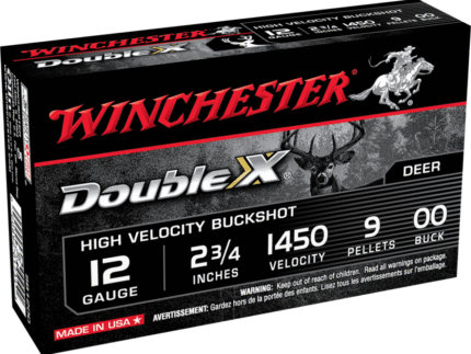 Winchester Double X High-Velocity Buckshot Shotshells 12 ga 2-3/4" 9 plts #00 1450 fps 5/ct
