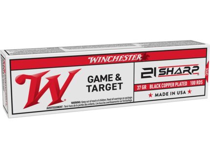 Winchester Game & Target Black Copper Lead Rimfire Ammunition 21 Sharp 42gr FMJ 1335fps 100/ct