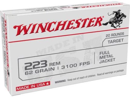 Winchester USA LC Rifle Ammunition .223 Rem 62 gr. FMJ 3100 fps 20/ct
