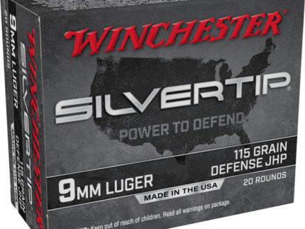 Winchester Silvertip Handgun Ammunition 9mm Luger 115 gr. JHP 1225 fps 20/ct