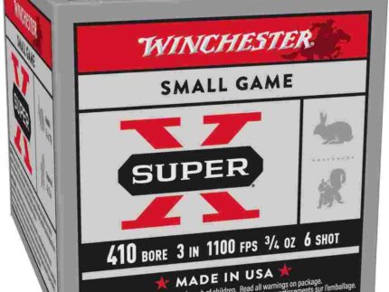 Winchester Super-X High-Brass Shotshells .410 ga 3" 3-3/4 oz 1100 fps #6 25/ct