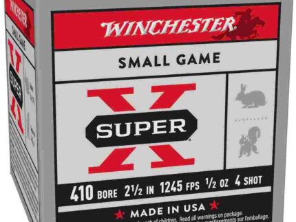 Winchester Super-X High-Brass Shotshells .410 ga 2-1/2" 1/2 oz 1245 fps #4 25/ct