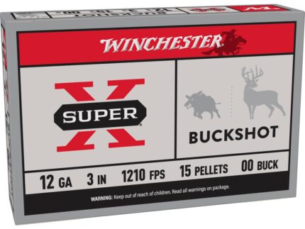 Winchester Super-X Buckshot Shotshells 12 ga 3" 1210 fps #00 5/ct