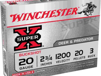 Winchester Super X Buckshot Shotshells 20 ga 2-3/4" 1200 fps #3 15/ct