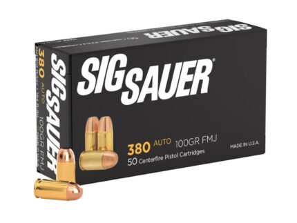 Sig Elite Performance Handgun Ammunition .380 ACP 100 gr FMJ 910 fps 50/ct