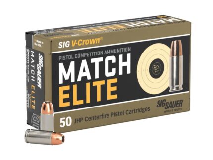 Sig Sauer Elite V-Crown Competition Handgun Ammunition 9mm Luger 115 gr JPH 1000 fps 50/ct