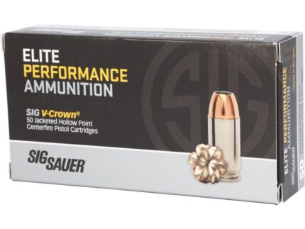 Sig Elite V-Crown Handgun Ammunition .40 S&W 180 gr JHP 985 fps 50/ct