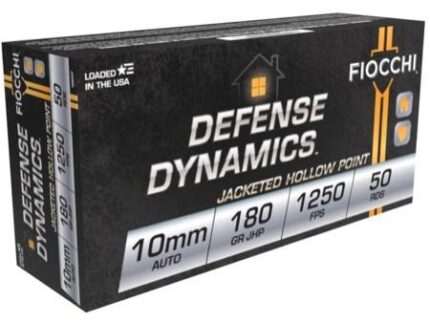 Fiocchi Handgun Ammunition 10mm Auto 180gr JHP 1250 fps 50/ct