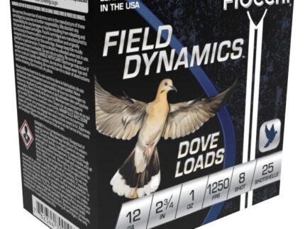Fiocchi Field Dynamics Dove & Quail Shotshells 12ga 2-3/4" 1oz 1250 fps #8 25/ct