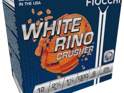 Fiocchi White Rino Crusher Shotshells 12 ga  2-3/4" 1-1/8oz 1300 fps #8 25/ct
