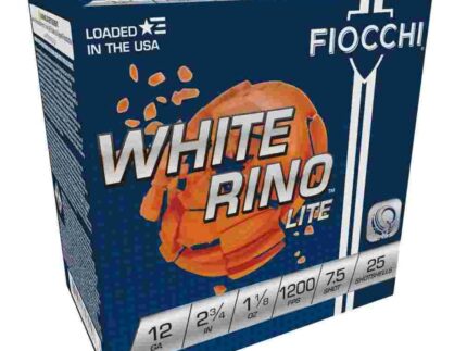 Fiocchi White Rino Lite Shotshells 12 ga 2-3/4" 1-1/8oz 1200 fps #7.5 25/ct