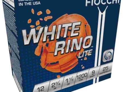 Fiocchi White Rino Lite Shotshells 12 ga 2-3/4" 1-1/8oz 1200 fps #9 25/ct