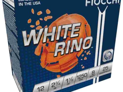 Fiocchi White Rino Shotshells 12 ga 2 3/4" 1 1/8oz 1250fps #8 25/ct