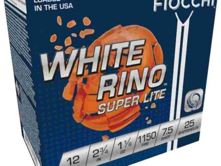 Fiocchi White Rino Super Lite Shotshells 12 ga 2-3/4" 1-1/8oz 1150 fps #7.5 25/ct