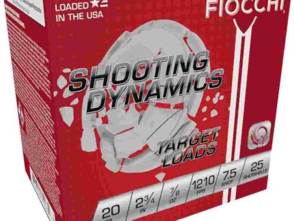 Fiocchi Shooting Dynamics Shotshells  20ga 2-3/4in 7/8 oz #7.5 1210 fps 25/ct