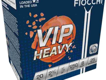 Fiocchi Exacta VIP Heavy Shotshells 20ga 2-3/4" 7/8oz 1250 fps #8 25/ct