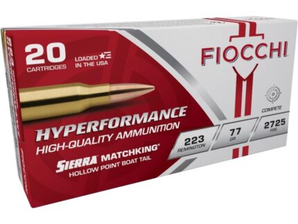 Fiocchi Exacta Match Rifle Ammunition .223 Rem 77 gr HPBT 2660 fps - 20/box