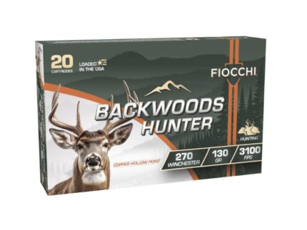 Fiocchi Backwoods Hunter Rifle Ammunition 270 Win 130gr HP 3100 fps 20/ct