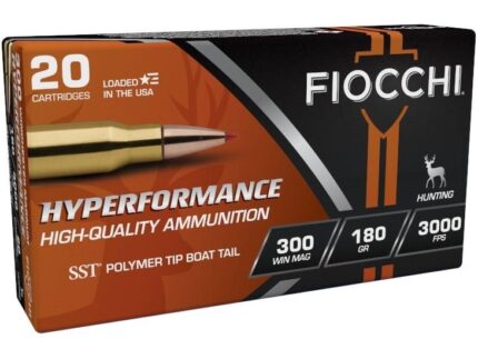 Fiocchi Hyperformance Hunt Rifle Ammunition .300 Win Mag 180 gr SST 3000 fps 20/ct
