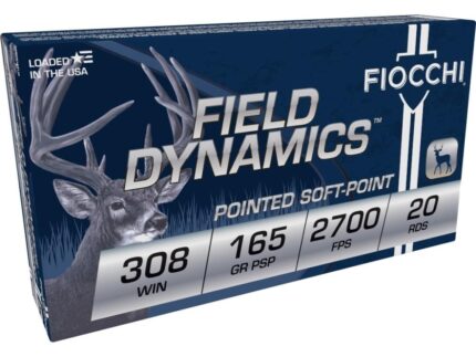 Fiocchi Field Dynamics Rifle Ammunition .308 Win. 165 gr PSP 2700 fps 20/ct