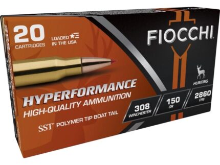 Fiocchi Hyperformance Hunt Rifle Ammunition .308 Win 150 gr SST 2860 fps 20/ct
