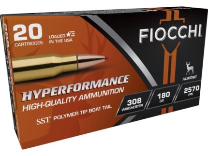 Fiocchi Hyperformance Hunt Rifle Ammunition .308 Win 180 gr SST 2570 fps 20/ct