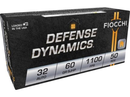 Fiocchi Pistol Shooting Dynamics Handgun Ammunition .32 ACP 60 gr JHP 1100 fps 50/box